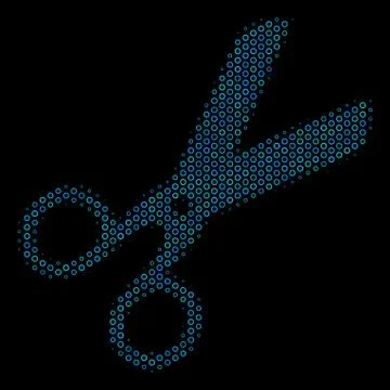 Scissors Mosaic Icon of Halftone Bubbles Stock Illustration