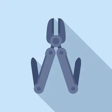 Scissors multitool icon flat vector. Army knife Stock Illustration