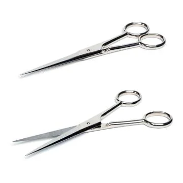 Scissors, opened and closed Stock Photos
