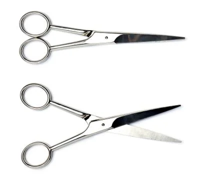 Scissors, opened and closed 스톡 사진