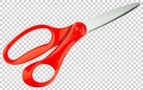 Scissors or shears. Scissors stainless steel blade and plastic red handle Stock Photos