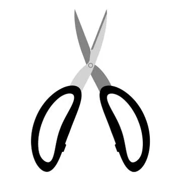 Scissors for paper with handles. Vector illustration isolated on white. Stock Illustration