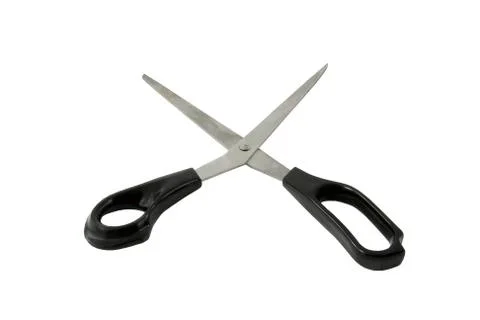 Scissors for  paper over white background Stockfoto's