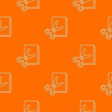 Scissors paper pattern orange Stock Illustration