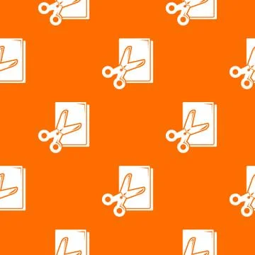 Scissors paper pattern orange イラスト素材