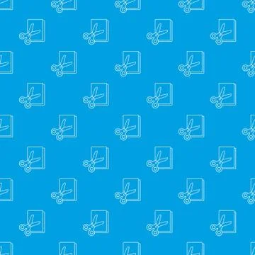 Scissors paper pattern seamless blue Illustrazione stock