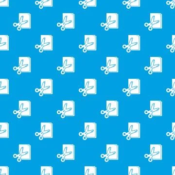Scissors paper pattern vector seamless blue Stockillustratie