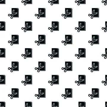 Scissors paper pattern vector seamless Illustrazione stock