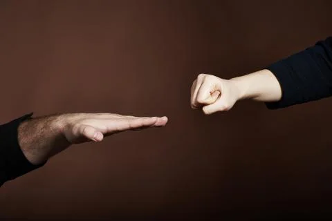 Scissors-paper-stone game Foto stock