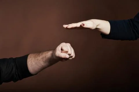 Scissors-paper-stone game Foto stock
