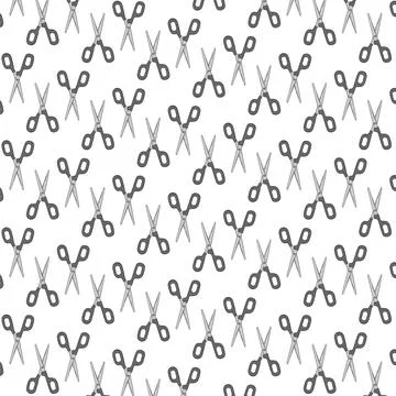 Scissors pattern. Hand drawn vector illustration. Stock Illustration