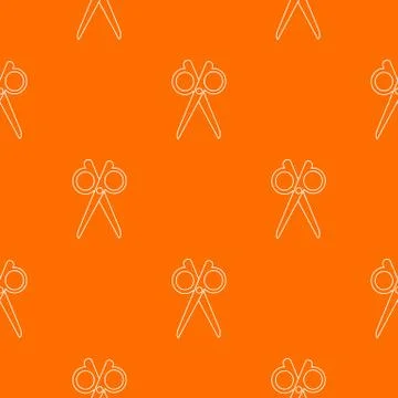 Scissors pattern orange Stock Illustration