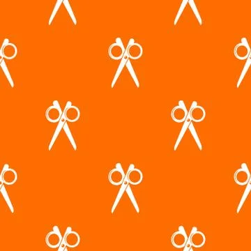 Scissors pattern orange Stock Illustration