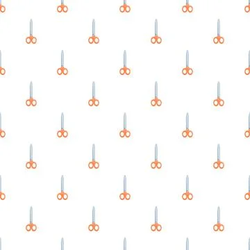 Scissors pattern repeating on white background Illustration