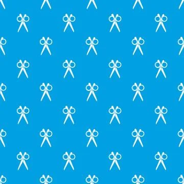Scissors pattern seamless blue Illustrazione stock