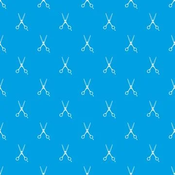 Scissors pattern seamless blue Stock Illustration
