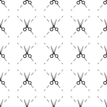 Scissors pattern seamless in simple style vector illustration Stock Illustration