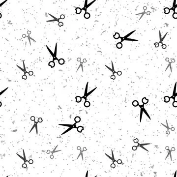Scissors pattern tile background seamless vintage barber shop symbol emblem.. Stock Illustration