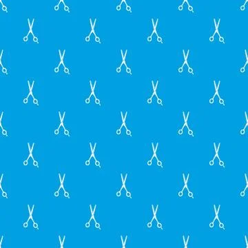 Scissors pattern vector seamless blue イラスト素材