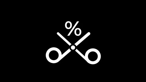 Scissors Percent Discount Icon Vídeos de archivo 340305248