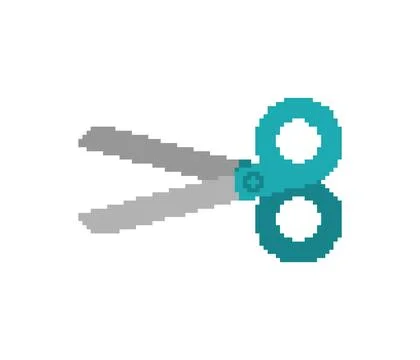 Scissors pixel art isolated. Vector illustration Stock Illustration