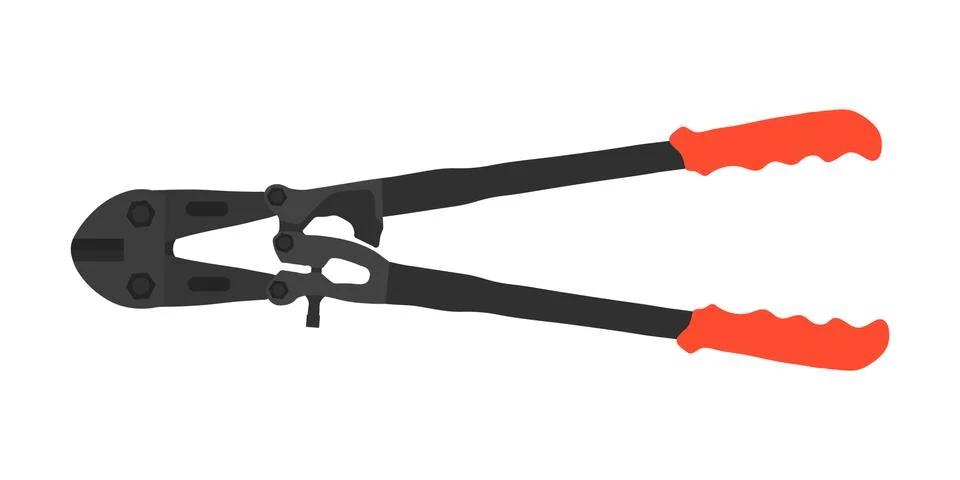 Scissors for reinforcement bars tool vector flat illustration Stock Illustration