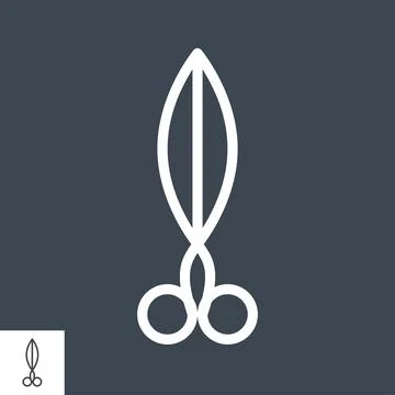 Scissors related vector glyph icon. Stock Illustration