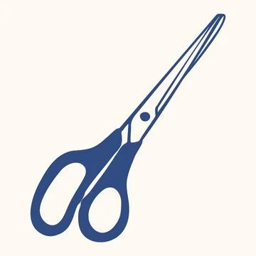 Scissors with Round Handles and Sharp Pointed Blades. Hand Drawn Doodle Sta.. 库存插图