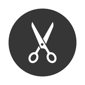 Scissors round icon isolated vector illustration Stock Illustration