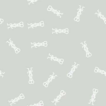 Scissors school character line vector seamless pattern Illustrazione stock