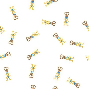 Scissors school character vector seamless pattern Stock Illustration