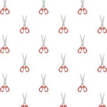 Scissors school supplies pattern background Illustrazione stock