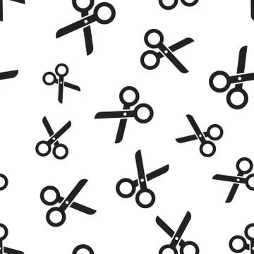 Scissors seamless pattern background. Business flat vector illustration. Scis イラスト素材