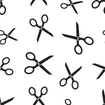 Scissors seamless pattern background. Business flat vector illustration. Scis Illustrazione stock