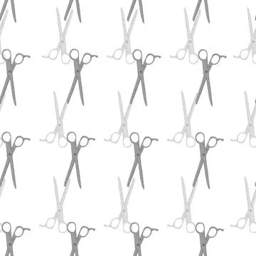 Scissors seamless pattern. Retro salon background. Stock Illustration