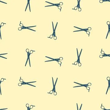 Scissors seamless pattern. Retro salon background. Stock Illustration
