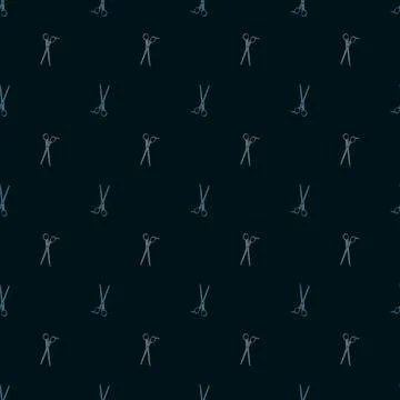 Scissors seamless pattern. Retro salon background. Stock Illustration