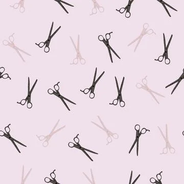 Scissors seamless pattern. Retro salon background. Stockillustratie
