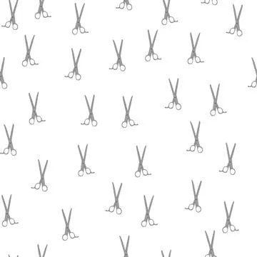 Scissors seamless pattern. Retro salon background. Illustrazione stock