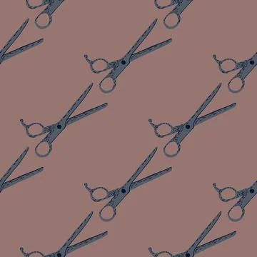 Scissors seamless pattern. Retro salon background. Stockillustratie