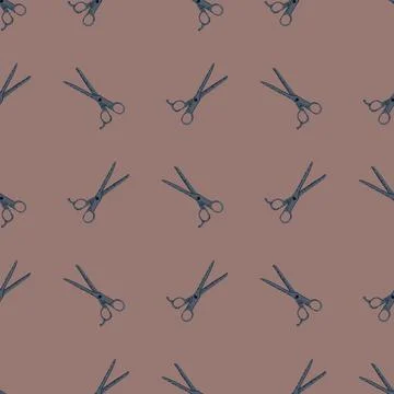 Scissors seamless pattern. Retro salon background. Stock Illustration