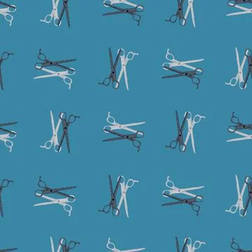 Scissors seamless pattern. Retro salon background. Illustrazione stock
