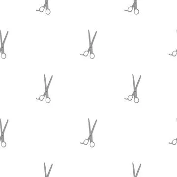 Scissors seamless pattern. Retro salon background. イラスト素材