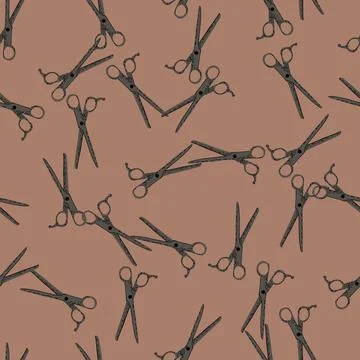 Scissors seamless pattern. Retro salon background. Stockillustratie