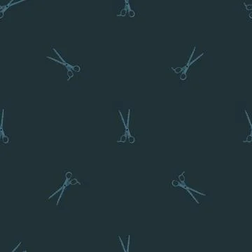 Scissors seamless pattern. Retro salon background. Illustrazione stock