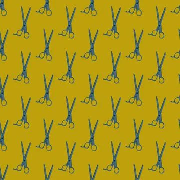 Scissors seamless pattern. Retro salon background. Illustrazione stock