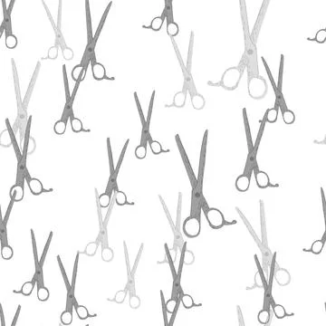 Scissors seamless pattern. Retro salon background. Stock Illustration