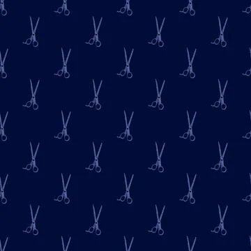 Scissors seamless pattern. Retro salon background. Illustrazione stock