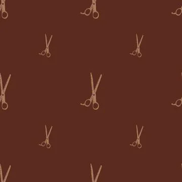 Scissors seamless pattern. Retro salon background. Stock Illustration