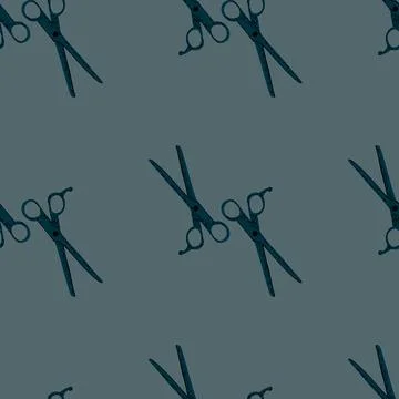 Scissors seamless pattern. Retro salon background. イラスト素材
